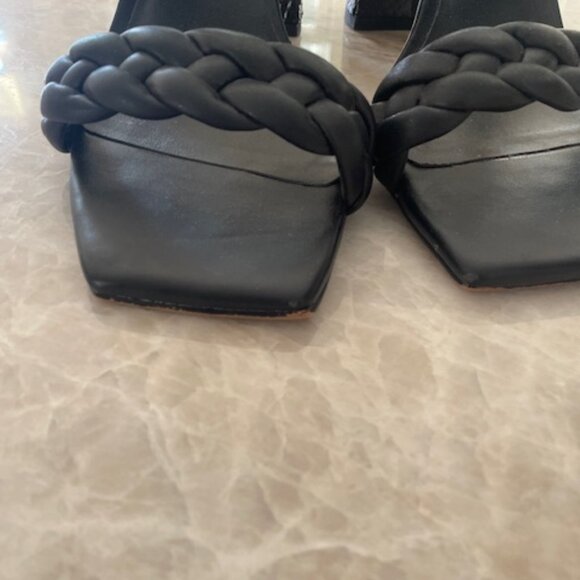 Dolce Vita  Black Niari Braided Square Toe Heeled Sandals, Size 9 - Picture 2 of 8